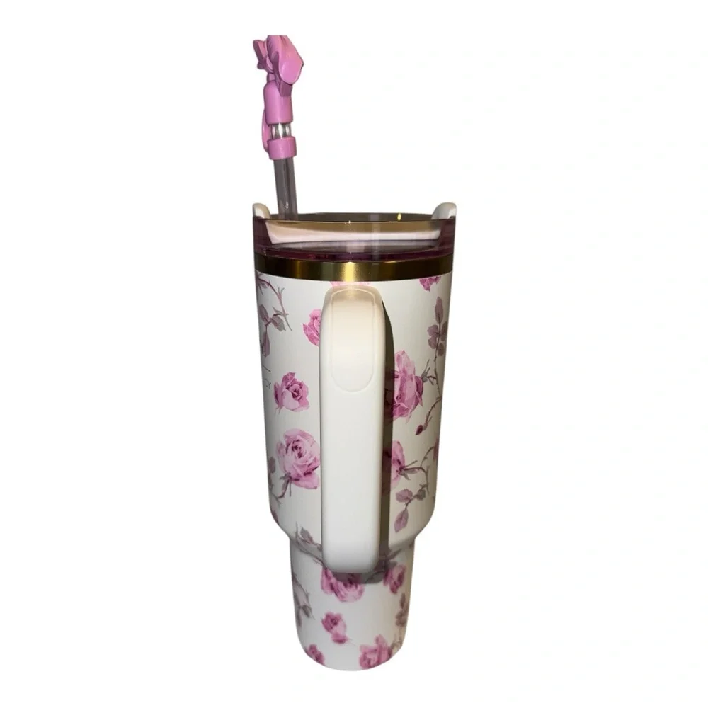 40oz Stanley x LoveShackFancy Limited Edition Tumbler Ribbon Rosa AUTHENTIC NWB - Picture 6 of 11